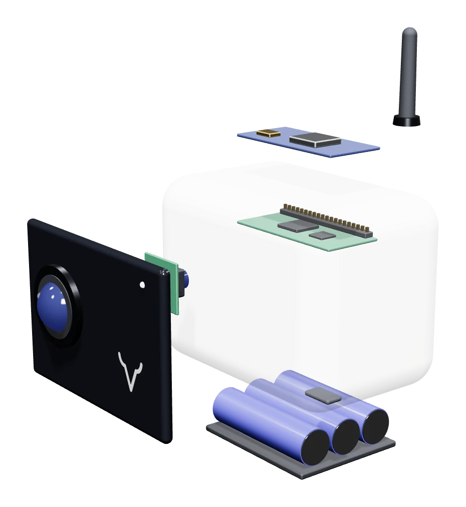 Exploded concept render showing the parts inside Vitals Solo